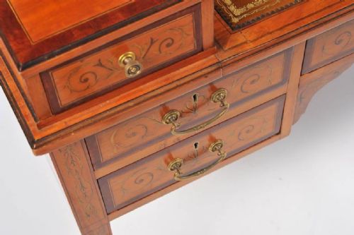 EDWARDIAN SATINWOOD CARLTON HOUSE DESK - ADDITIONAL PHOTO 8