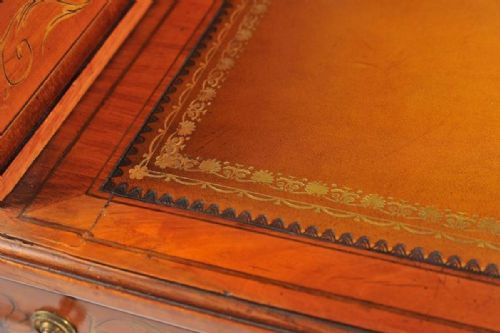 EDWARDIAN SATINWOOD CARLTON HOUSE DESK - ADDITIONAL PHOTO 9