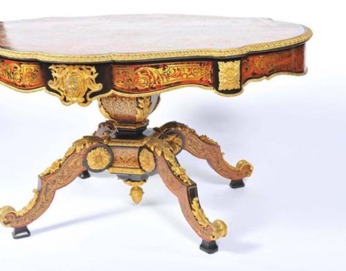 19TH CENTURY BOULLE LOUIS XVI STYLE INLAID CENTRE TABLE - ADDITIONAL PHOTO 2