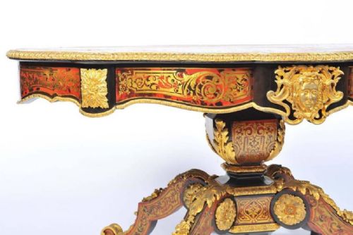 19TH CENTURY BOULLE LOUIS XVI STYLE INLAID CENTRE TABLE - ADDITIONAL PHOTO 3