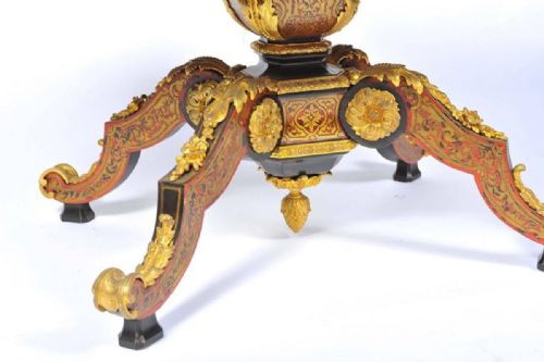 19TH CENTURY BOULLE LOUIS XVI STYLE INLAID CENTRE TABLE - ADDITIONAL PHOTO 4