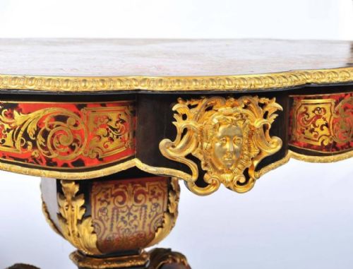 19TH CENTURY BOULLE LOUIS XVI STYLE INLAID CENTRE TABLE - ADDITIONAL PHOTO 5