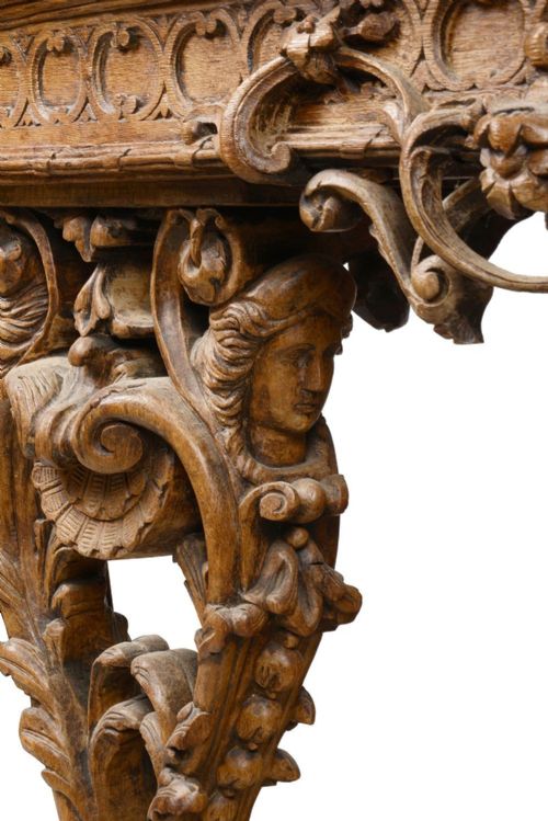 18TH CENTURY STYLE CARVED OAK CENTRE CONSOLE TABLE - ADDITIONAL PHOTO 4