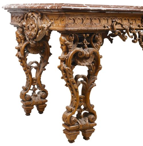 18TH CENTURY STYLE CARVED OAK CENTRE CONSOLE TABLE - ADDITIONAL PHOTO 7
