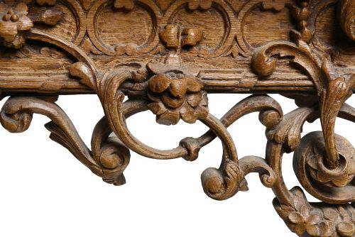 18TH CENTURY STYLE CARVED OAK CENTRE CONSOLE TABLE - ADDITIONAL PHOTO 9