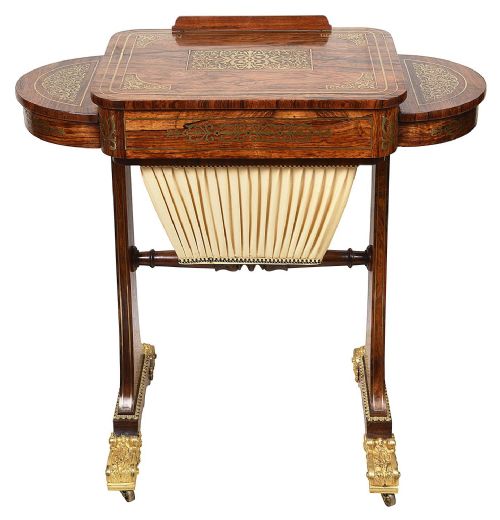 REGENCY PERIOD BRASS INLAID SIDE TABLE ATTRIBUTED TO JOHN MACLEAN CIRCA 1820 - ADDITIONAL PHOTO 1