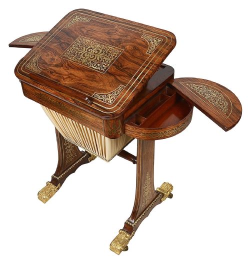 REGENCY PERIOD BRASS INLAID SIDE TABLE ATTRIBUTED TO JOHN MACLEAN CIRCA 1820 - ADDITIONAL PHOTO 3
