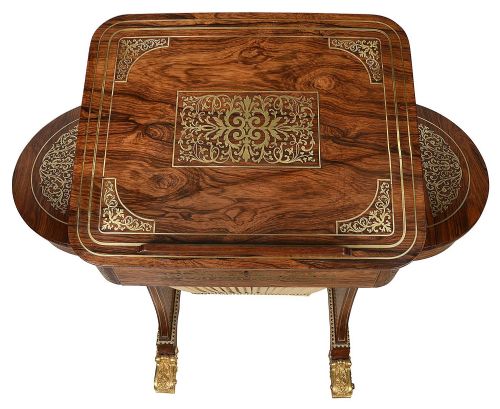 REGENCY PERIOD BRASS INLAID SIDE TABLE ATTRIBUTED TO JOHN MACLEAN CIRCA 1820 - ADDITIONAL PHOTO 5