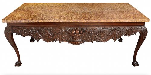 IRISH INFLUENCED MARBLE TOPPED CONSOLESIDE TABLE LATE 19TH CENTURY - ADDITIONAL PHOTO 1