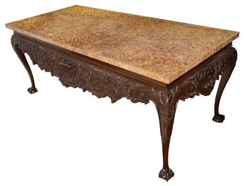 IRISH INFLUENCED MARBLE TOPPED CONSOLESIDE TABLE LATE 19TH CENTURY - ADDITIONAL PHOTO 2