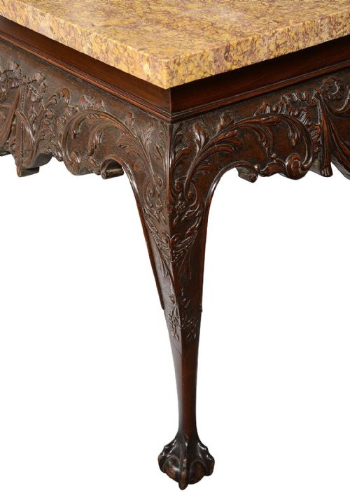 IRISH INFLUENCED MARBLE TOPPED CONSOLESIDE TABLE LATE 19TH CENTURY - ADDITIONAL PHOTO 3