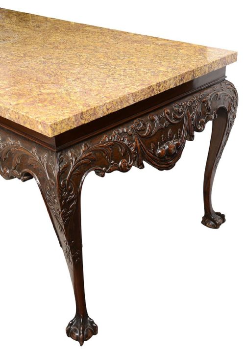 IRISH INFLUENCED MARBLE TOPPED CONSOLESIDE TABLE LATE 19TH CENTURY - ADDITIONAL PHOTO 4