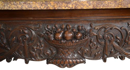 IRISH INFLUENCED MARBLE TOPPED CONSOLESIDE TABLE LATE 19TH CENTURY - ADDITIONAL PHOTO 5