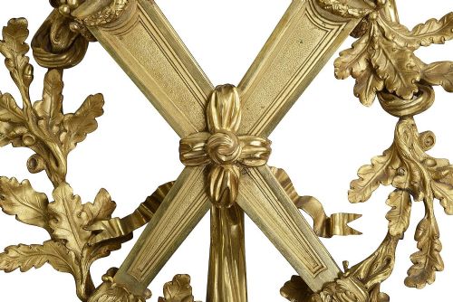 LARGE PAIR CLASSICAL 19TH CENTURY ORMOLU WALL LIGHTS - ADDITIONAL PHOTO 3