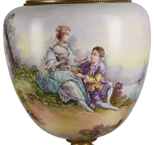 LARGE PAIR LATE 19TH CENTURY SEVRES STYLE PORCELAIN VASE - ADDITIONAL PHOTO 1