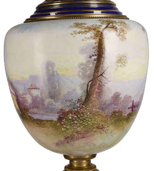 LARGE PAIR LATE 19TH CENTURY SEVRES STYLE PORCELAIN VASE - ADDITIONAL PHOTO 8