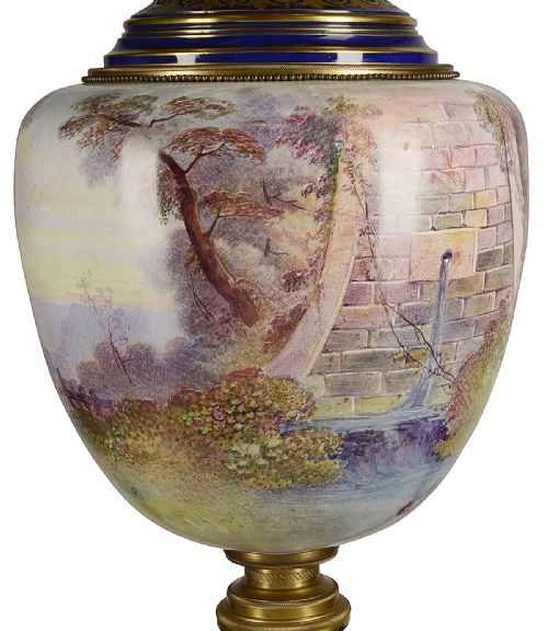 LARGE PAIR LATE 19TH CENTURY SEVRES STYLE PORCELAIN VASE - ADDITIONAL PHOTO 10