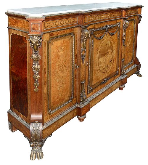 FINE QUALITY 19TH CENTURY CLASSICAL INLAID SIDE CABINET - ADDITIONAL PHOTO 1