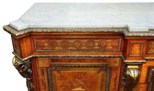FINE QUALITY 19TH CENTURY CLASSICAL INLAID SIDE CABINET - ADDITIONAL PHOTO 4