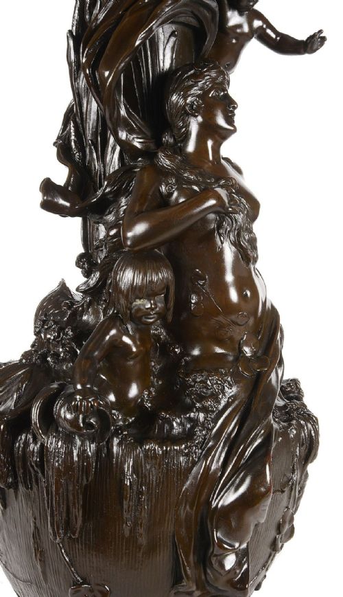 19TH CENTURY BRONZED VASE LAMP OF THE GODDESS AMPHITRITE - ADDITIONAL PHOTO 9
