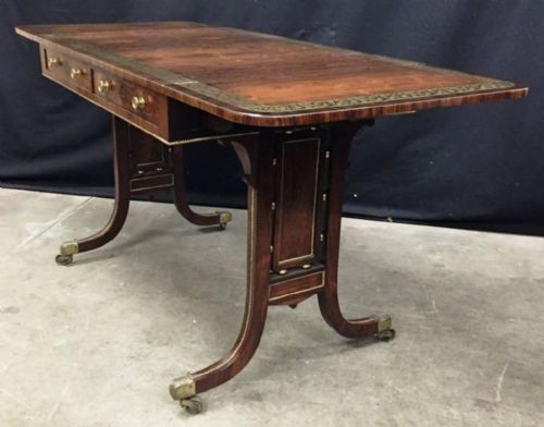 REGENCY PERIOD BRASS INLAID SOFA TABLE - ADDITIONAL PHOTO 3