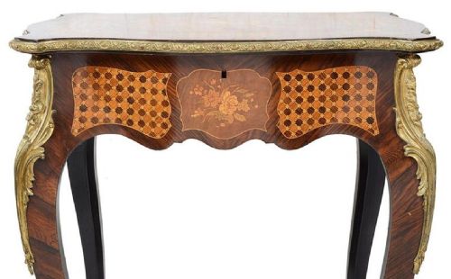 LOUIS XVI STYLE MARQUETRY SIDE OR WORK TABLE CIRCA 1890 - ADDITIONAL PHOTO 8