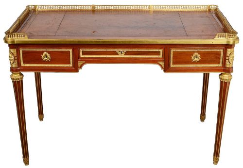19TH CENTURY FRENCH MAHOGANY BUREAU PLAT AFTER HENRY DASSON - ADDITIONAL PHOTO 1