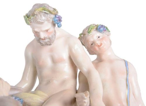 19TH CENTURY MEISSEN PORCELAIN FIGURE GROUP OF THE DRUNKEN SILENUS - ADDITIONAL PHOTO 4