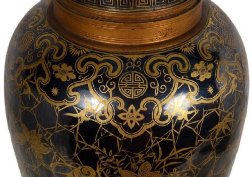 19TH CENTURY CHINESE FAMILLE NOURE VASE LAMP - ADDITIONAL PHOTO 5
