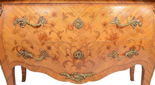 19TH CENTURY LOUIS XVI STYLE BOMBE COMMODE - ADDITIONAL PHOTO 1