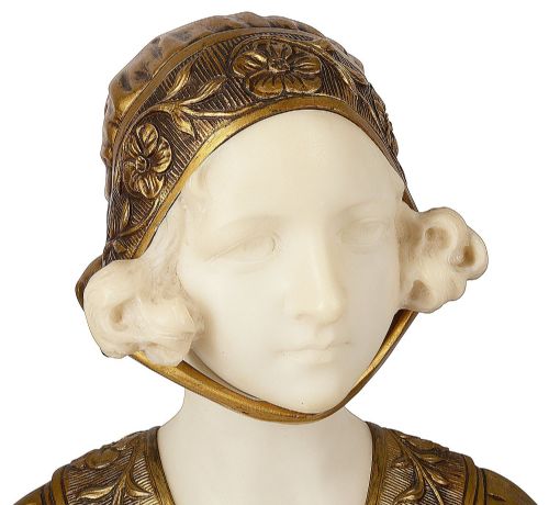 GV VAERENBERGH MARBLE AND ORMOLU BUST OF A YOUNG GIRL - ADDITIONAL PHOTO 1