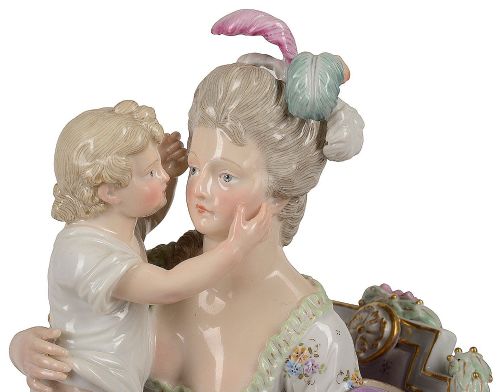 MEISSEN GROUP 'A GOOD MOTHER' 19TH CENTURY - ADDITIONAL PHOTO 4