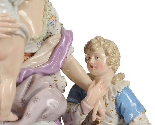 MEISSEN GROUP 'A GOOD MOTHER' 19TH CENTURY - ADDITIONAL PHOTO 6
