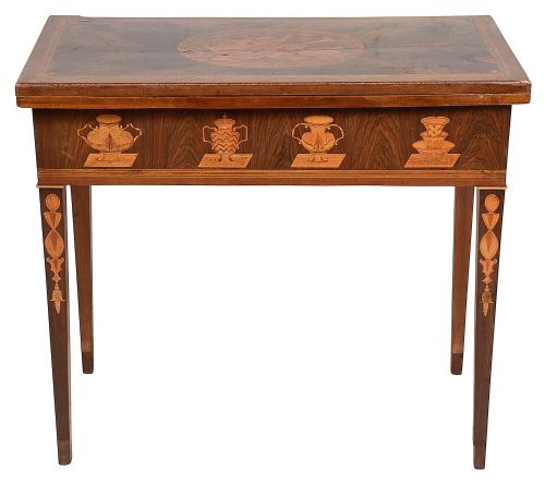 18TH CENTURY MARQUETRY INLAID CARD TABLE - ADDITIONAL PHOTO 1