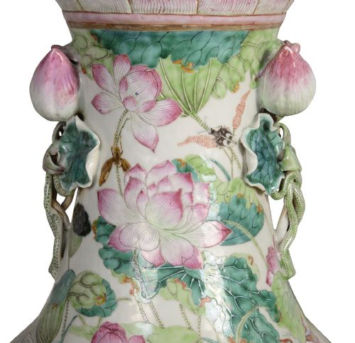 RARE PAIR OF 19TH CENTURY CHINESE FAMILLE ROSE VASES 92CM 36 - ADDITIONAL PHOTO 2