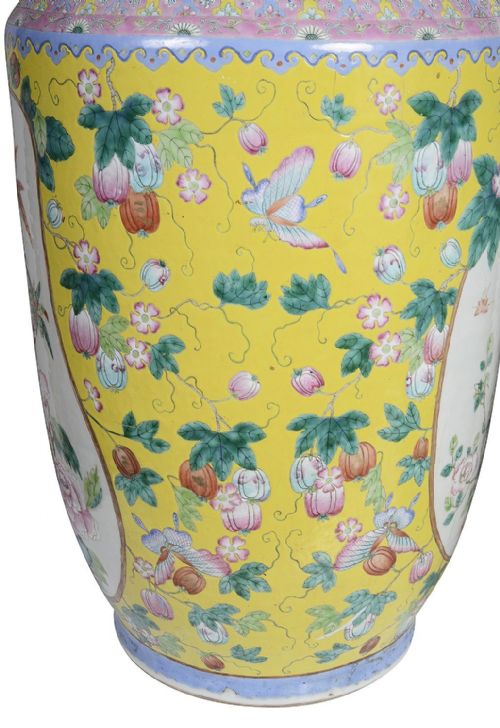 RARE PAIR OF 19TH CENTURY CHINESE FAMILLE ROSE VASES 92CM 36 - ADDITIONAL PHOTO 6