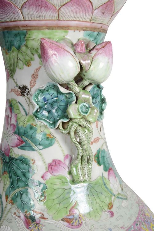 RARE PAIR OF 19TH CENTURY CHINESE FAMILLE ROSE VASES 92CM 36 - ADDITIONAL PHOTO 7