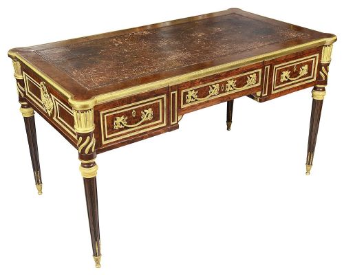 LOUIS XVI STYLE MAHOGANY BUREAU PLAT 19TH CENTURY