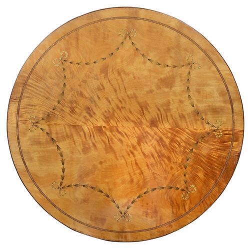 A SHERATON REVIVAL SATINWOOD INLAID SIDE TABLE 19TH CENTURY - ADDITIONAL PHOTO 1