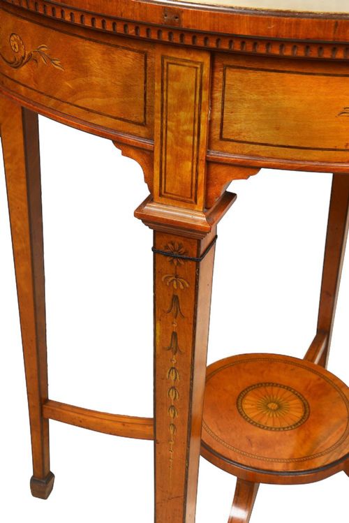 A SHERATON REVIVAL SATINWOOD INLAID SIDE TABLE 19TH CENTURY - ADDITIONAL PHOTO 3
