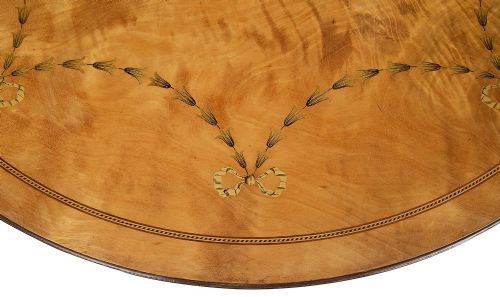 A SHERATON REVIVAL SATINWOOD INLAID SIDE TABLE 19TH CENTURY - ADDITIONAL PHOTO 5