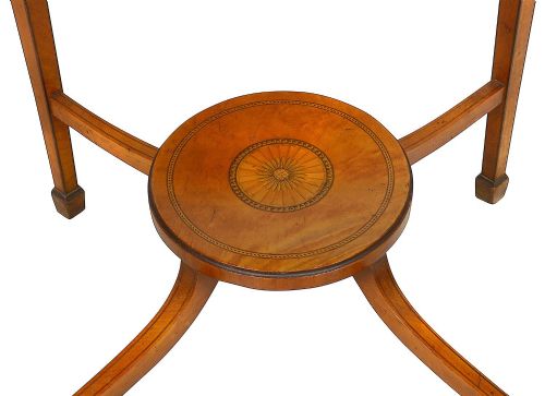 A SHERATON REVIVAL SATINWOOD INLAID SIDE TABLE 19TH CENTURY - ADDITIONAL PHOTO 6