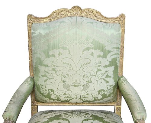 PAIR 19TH CENTURY FRENCH GILTWOOD SALON CHAIRS - ADDITIONAL PHOTO 5