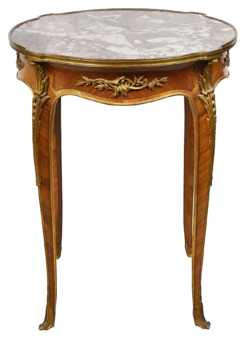 FRENCH 19TH CENTURY MARBLE TOPPED GUERIDON AFTER LINKE - ADDITIONAL PHOTO 1