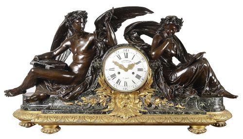 MAGNIFICENT FRENCH 19TH CENTURY MANTEL CLOCK VICTOR PAILLARD PARIS