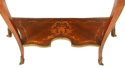A FRENCH LOUIS XV STYLE MARQUETRY INLAID SIDE CABINET 19TH CENTURY - ADDITIONAL PHOTO 10