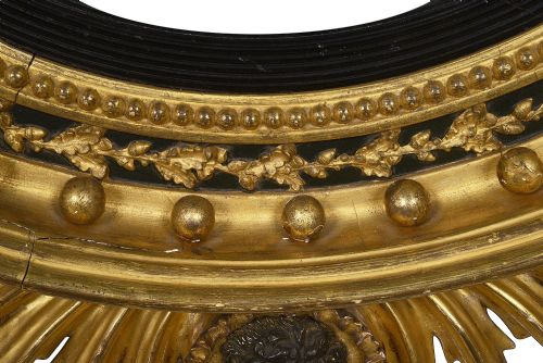MAGNIFICENT PAIR OF REGENCY PERIOD CONVEX WALL MIRROR 1820 - ADDITIONAL PHOTO 3