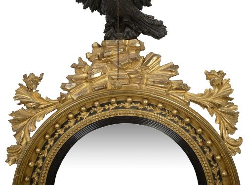 MAGNIFICENT PAIR OF REGENCY PERIOD CONVEX WALL MIRROR 1820 - ADDITIONAL PHOTO 5