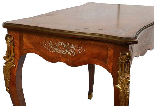 FRENCH 19TH CENTURY SILVER INLAID SIDE TABLE - ADDITIONAL PHOTO 2
