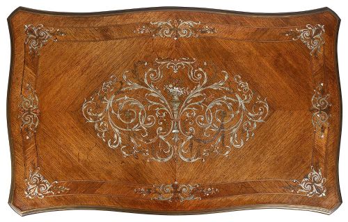 FRENCH 19TH CENTURY SILVER INLAID SIDE TABLE - ADDITIONAL PHOTO 4